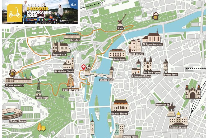 1.5h Prague E-Scooter Panoramic Tour small-group with PragueWay - Strahov Monastery and Petřín’s green slopes