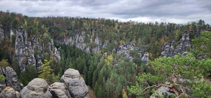 Day trip from Prague to Bohemian and Saxon Switzerland - Walking to Pravčická Gate