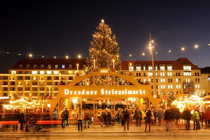 Dresden Christmas Market & Bastei Saxon Switzerland Tour from Prague - The Striezelmarkt after dark