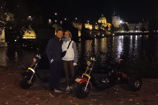 Electric Trike Night Tour in Prague - Live Guided - Prague Castle and St. Vitus Cathedral from outside