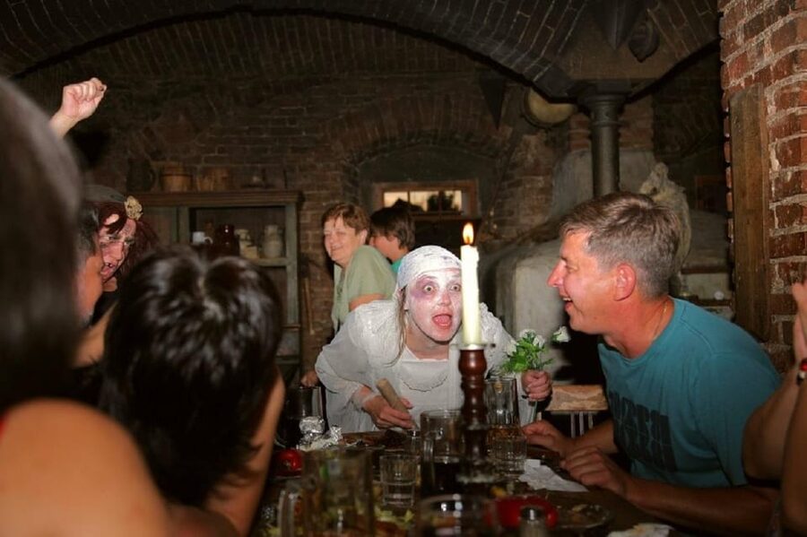 From Prague: Medieval Dinner, Show, Castle and Brewery - Copper kettles and two Czech beers