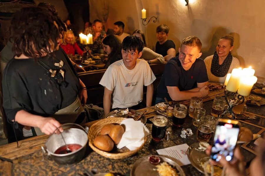 From Prague: Medieval Dinner, Show, Castle and Brewery - Three hours inside the medieval tavern