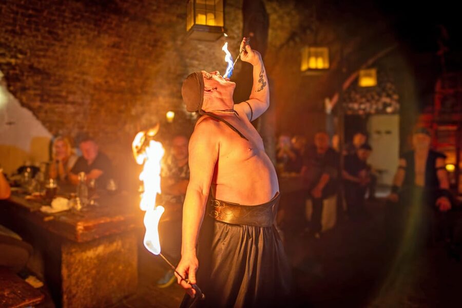 From Prague: Medieval Dinner, Show, Castle and Brewery - Dětenice Castle and its fast-moving rooms