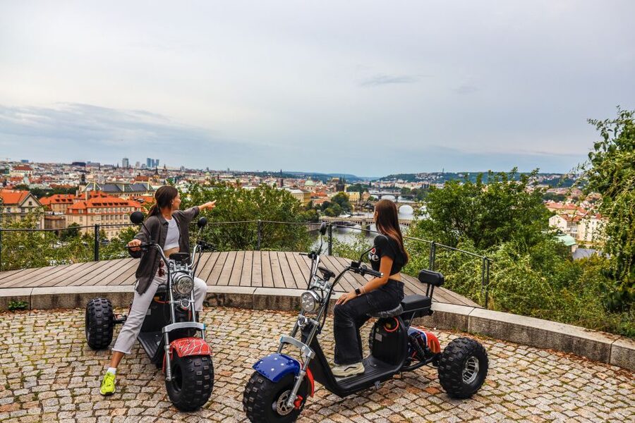 Grand City Tour on Electric Trike in Prague - Live Guided - Petřín Hill and the city viewpoints