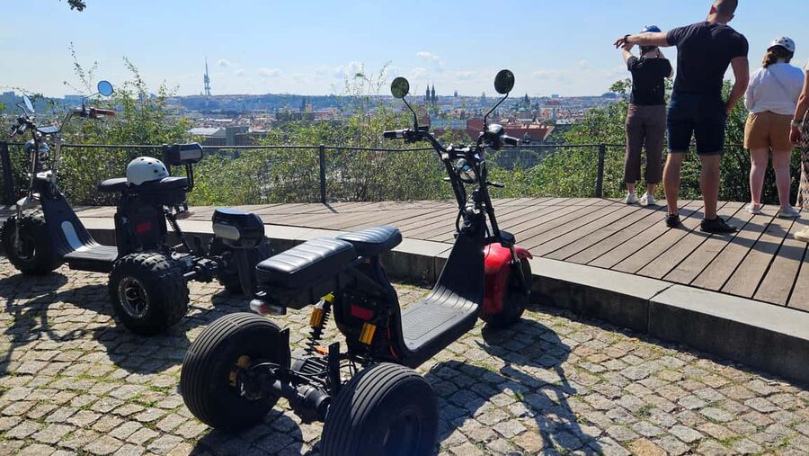 Heart of Prague tour on Tricycle electric scooter - Charles Bridge from several angles