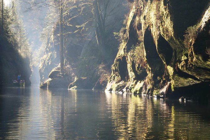 Hiking in Bohemian Switzerland - a day trip from Prague - Wild Gorge by motorboat