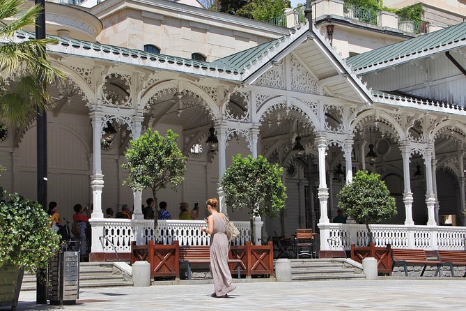 Karlovy Vary including Watchtower and Funicular from Prague - Walking through Karlovy Vary’s spa center