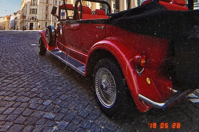 Karlstejn Castle in Vintage Convertible Car - Why the Castle Timing Matters