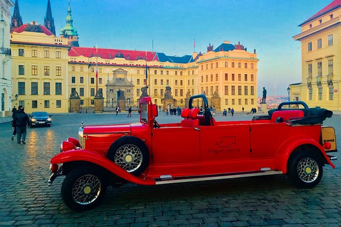 Kutná Hora Medieval Town in Vintage Cabrio car - How the timing shapes the day