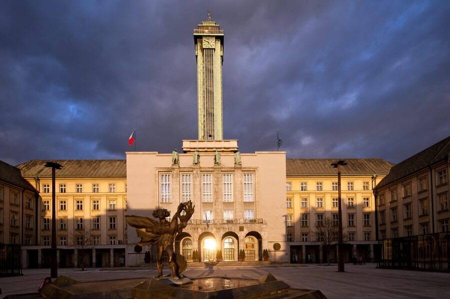Ostrava: Entrance to the viewing tower of the new town hall - Why Ostrava looks different from the tower