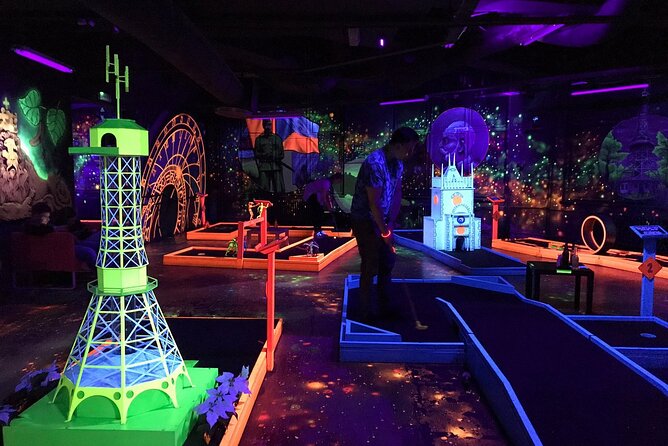 Prague Black Light Mini Golf Admission Ticket - Food and drinks without leaving the venue