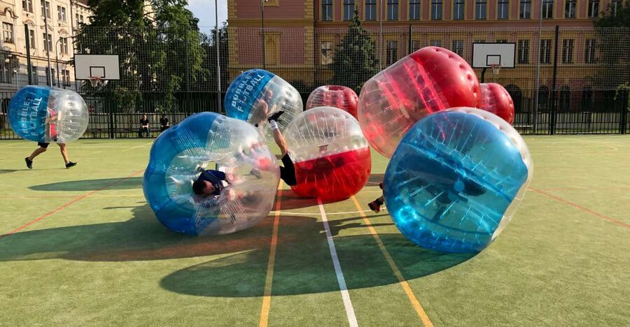 Prague: Bubbles football in city centre of Prague - British Bulldog and Last Man Standing