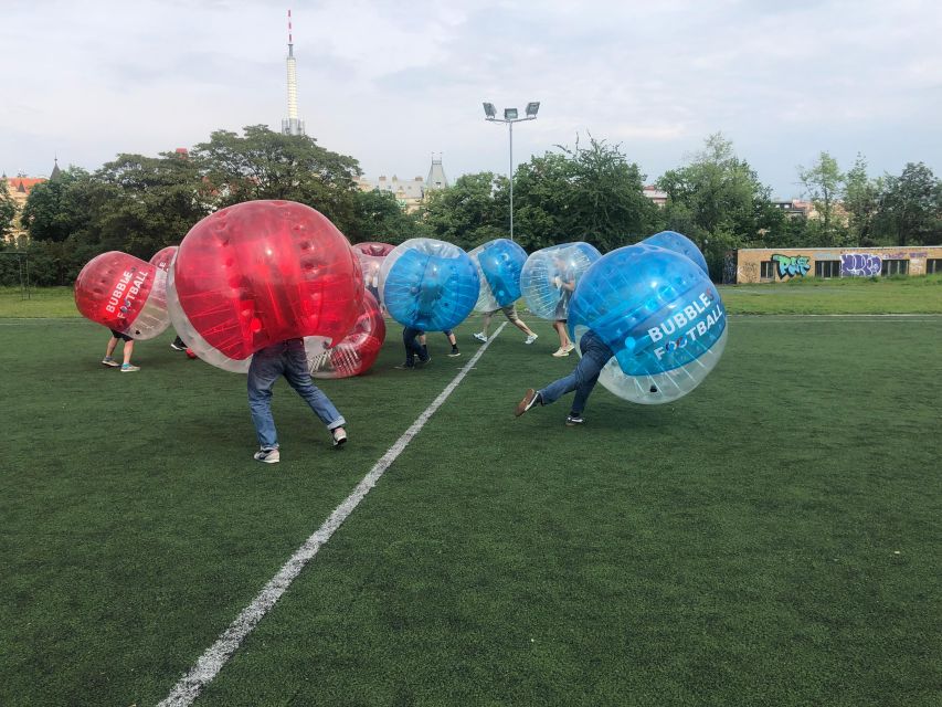 Prague: Bubbles football - Zorb Football in centrum - What the one-hour game feels like