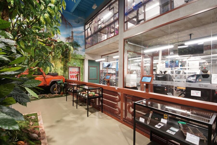 Prague: Chocotopia Chocolate Factory Tour Ticket + Workshop - The container elevator and plantation film