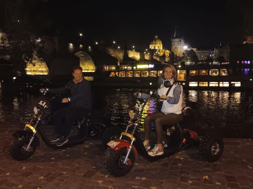 Prague City sightseeing in Night Trike Tour - Wenceslas Square and the Powder Tower