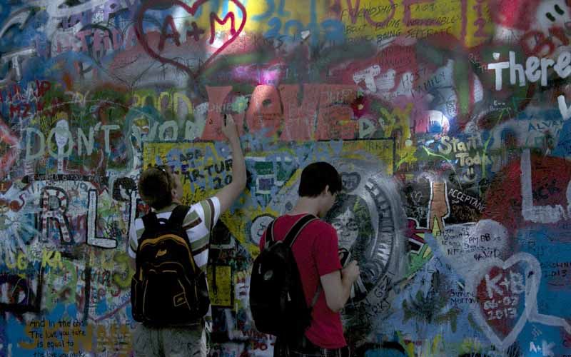 Prague: Classic City Bike Tour - John Lennon Wall and Charles Bridge
