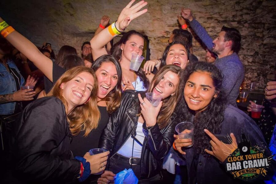 Prague: Clock Tower Bar Crawl with Drinks and Shots - Drinking games make the first two hours easier