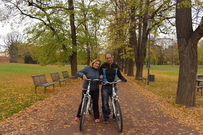 Prague E-Bike City Tour with A Local Guide - Lennon Wall and the riverside National Theatre