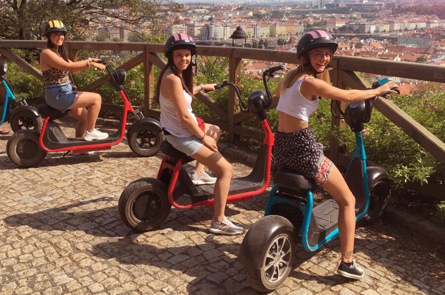Prague: E-Bike/E-Scooter Viewpoint Tour - Lennon Wall and the Lesser Town