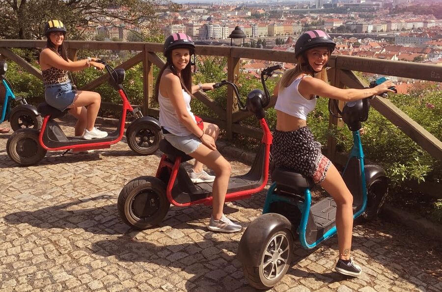Prague Electric Scooter and eBike Grand Tour - Prague Castle and the view over the river