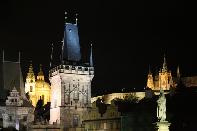 Prague evening/lights tour by car - Letná Park looks across the river and bridges