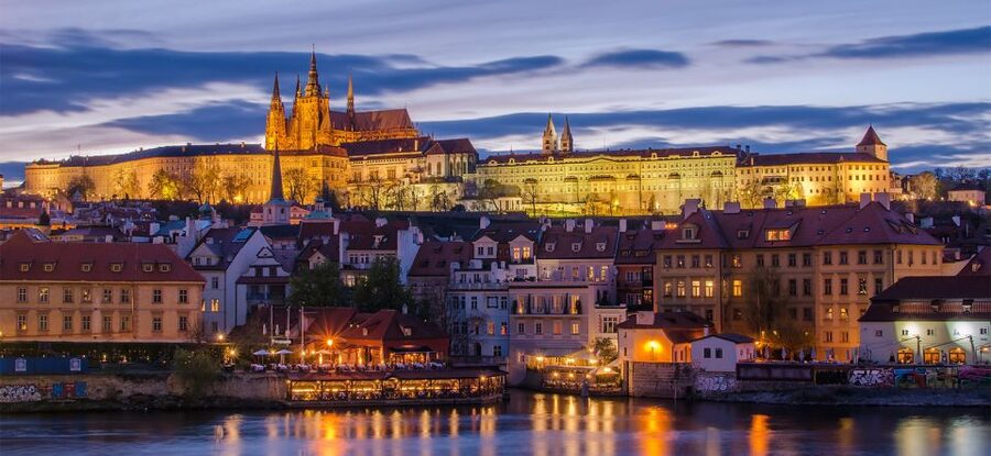 Prague: Evening Photography Tour by Car - Strahov Monastery trades river views for rooftops
