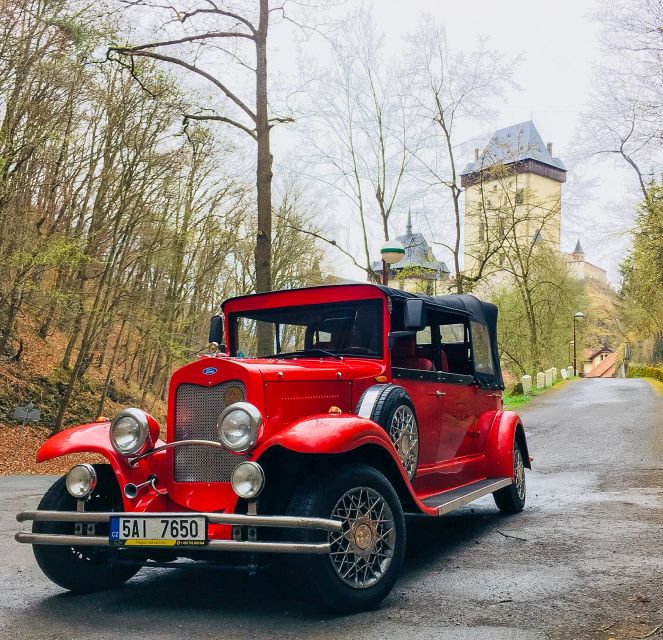 Prague: Fairytale Karlstejn Castle in Retro-Style Car - Key points to know
