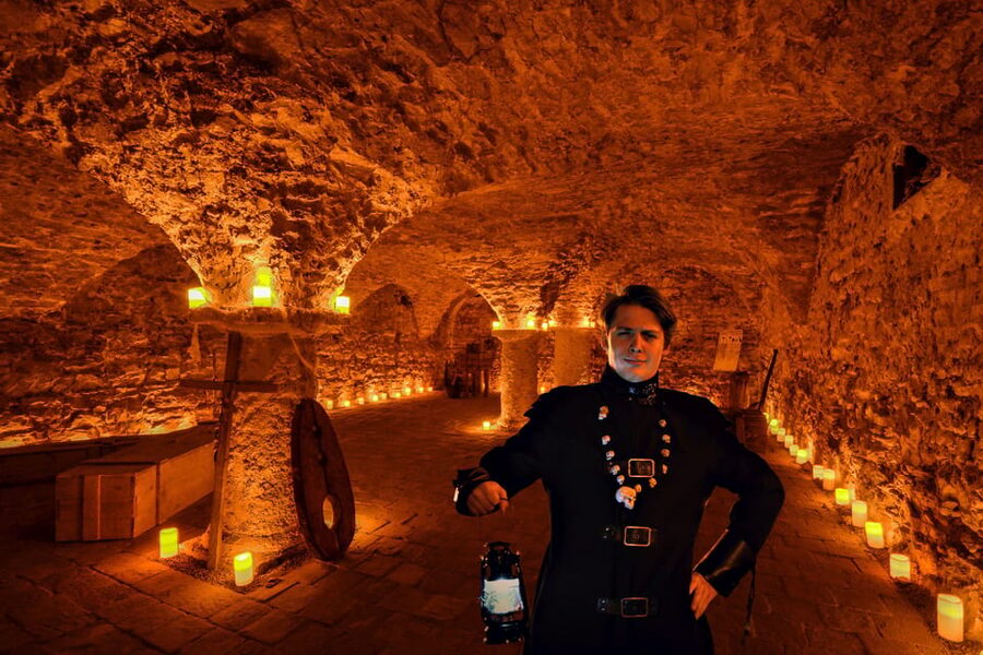 Prague: Ghosts, Legends, Medieval Underground & Dungeon Tour - From U Kata to Franz Kafka Square
