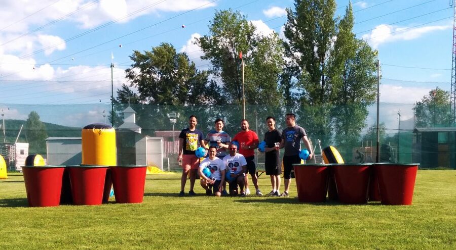 Prague : Giant Foot Darts and Giant Beer Pong Game - Why this Prague group activity works