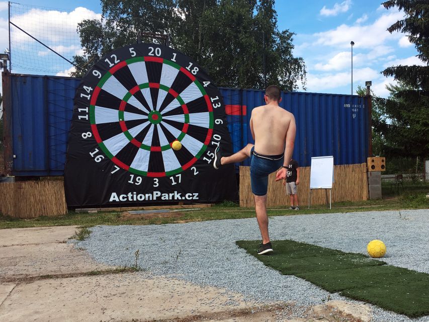 Prague : Giant Foot Darts and Giant Beer Pong Game - What the $88 price really covers