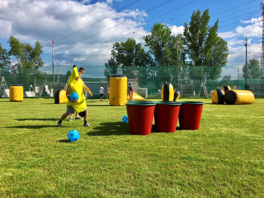 Prague : Giant Foot Darts and Giant Beer Pong Game - Leaving Prague by private bus