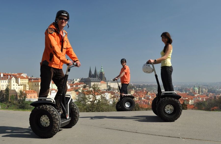 Prague Highlights: Segway & E-Scooter Tour with Taxi Pick-Up - Petrin Hill and the ride back toward the river