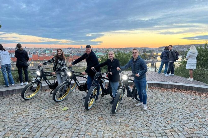 Prague on Stylish Retro styled E-Bike - Viewpoints & Sightseeing - Lennon Wall and the Charles Bridge