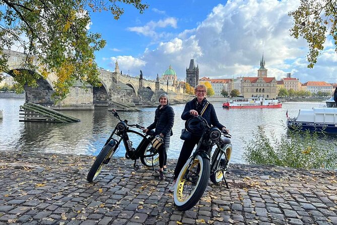 Prague on Stylish Retro styled E-Bike - Viewpoints & Sightseeing - Wenceslas Square and the Powder Tower