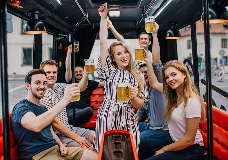 Prague: Party Beer Bus - Prague sightseeing with a keg on board