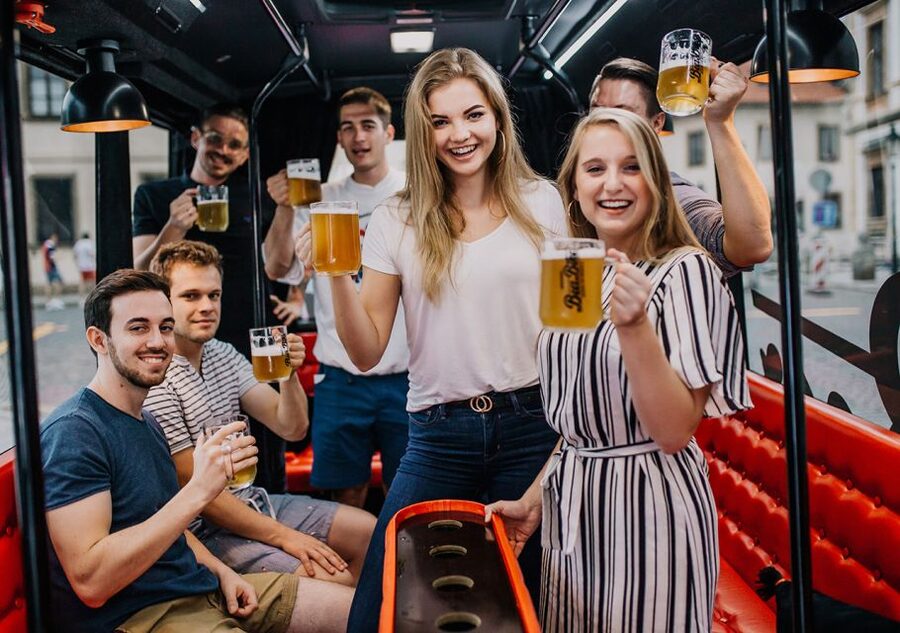 Prague: Party Beer Bus - Staropramen Brewery and the beer connection