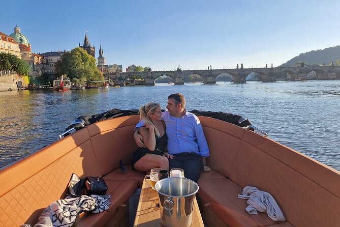 Prague Private Boat Tour - Cruising toward Charles Bridge