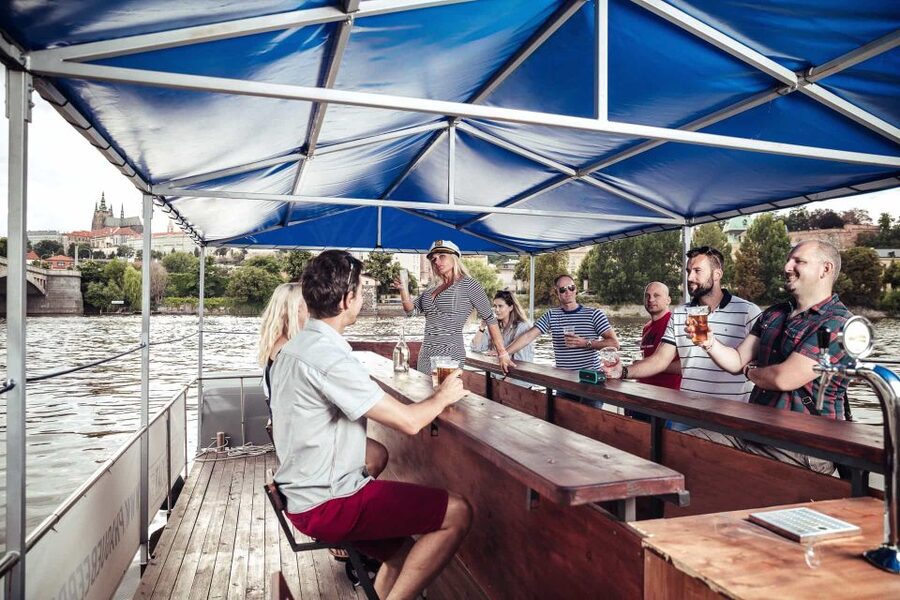 Prague: Private Cycle Boat River Tour with Beer or Prosecco - The first minutes on the Vltava