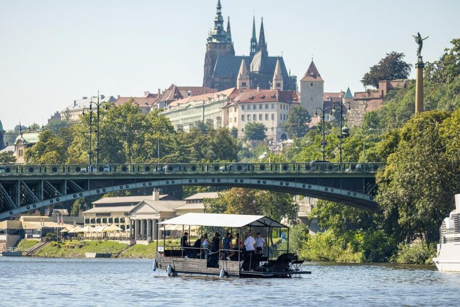 Prague: Private Cycle Boat River Tour with Beer or Prosecco - Pedaling, music, and the drink choice