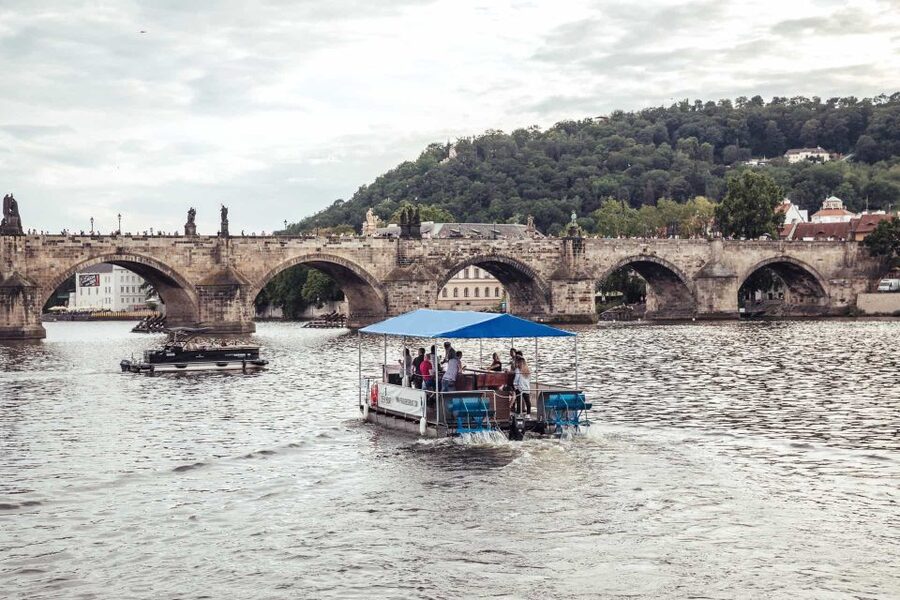 Prague: Private Cycle Boat River Tour with Beer or Prosecco - What the boat is really like