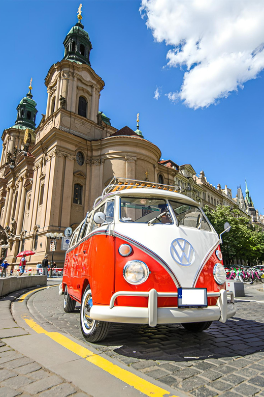 Prague: Private Sightseeing Tour in original VW Samba bus - The guide and the sound-system concern