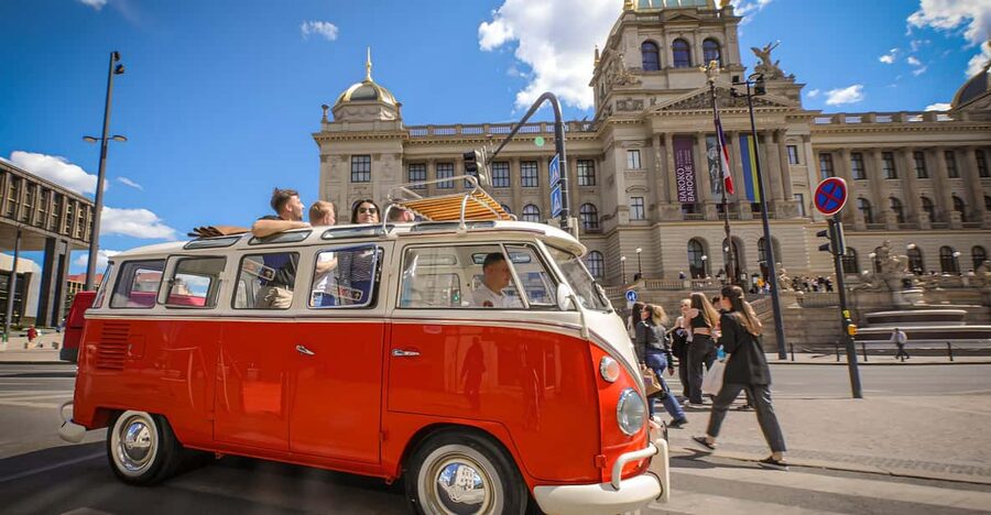 Prague: Private Sightseeing Tour in original VW Samba bus - Stops, views, and the route through Prague