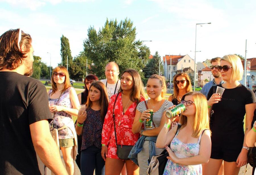 Prague Riverside Parties Tour - Lesser Town with music, drinks, and odd art