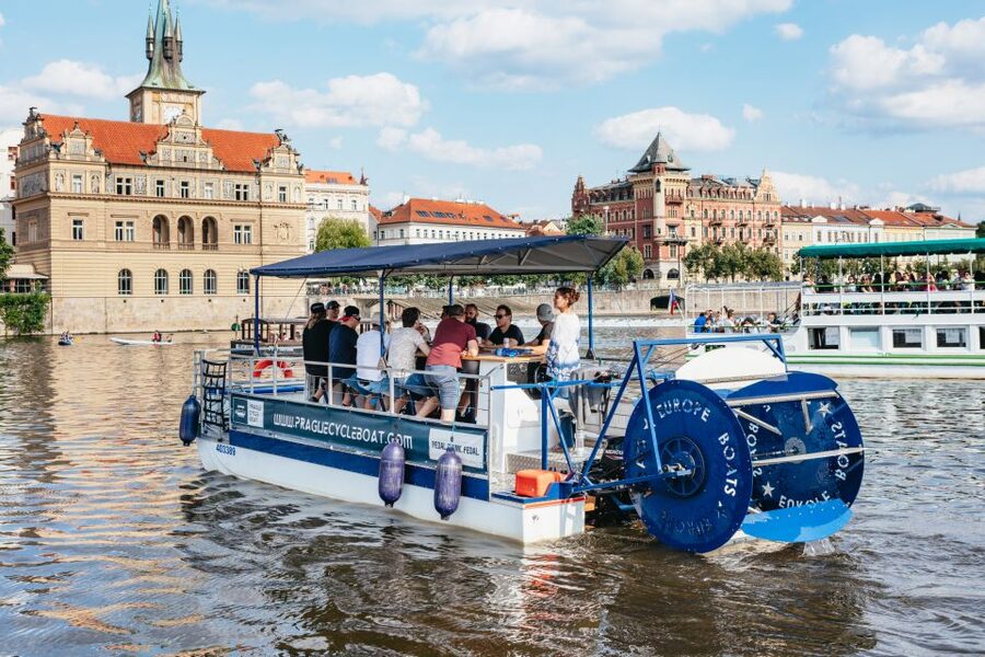 Prague: Swimming Beer Bike on A Cycle Boat - Finishing near Štvanice Island