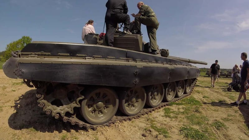 Prague: Tank Ride Experience - From Prague to Milovice by private bus