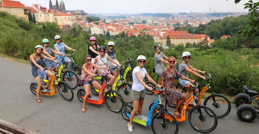 Prague: Tour by Electric Scooter or Cruiser eBike - Letná Park and the Giant Metronome viewpoint