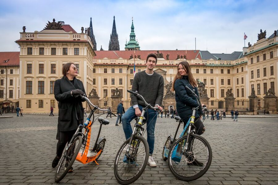 Prague: Tour by Electric Scooter or Cruiser eBike - Strahov Monastery and Petřín Hill