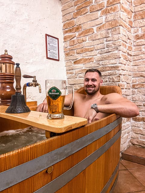 Prague: Ungelt Bernard Beer Spa with Beer & Optional Massage - What happens inside the Bernard Beer Spa