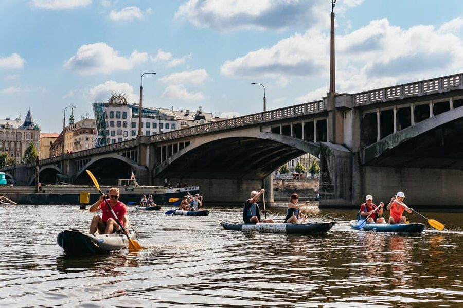 Prague: Vltava River Guided Canoeing Tour - Paddling beneath Prague’s bridges