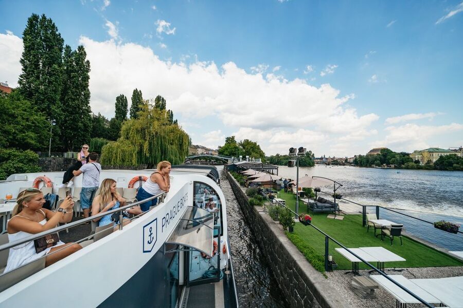 Prague: Vltava River Lunch Cruise in an Open-Top Glass Boat - The Vltava opens up Prague’s famous sights